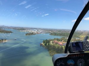 Flying over Sydney Harbour by private helicopter